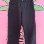 1990S BLACK DICKIES WORKWEAR CARPENTER PANTS W/ CUT HEM