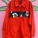 WOW! 1990S QUICKSILVER! HIBISCUS FLOWER PRINT PANEL WINDBREAKER JACKET