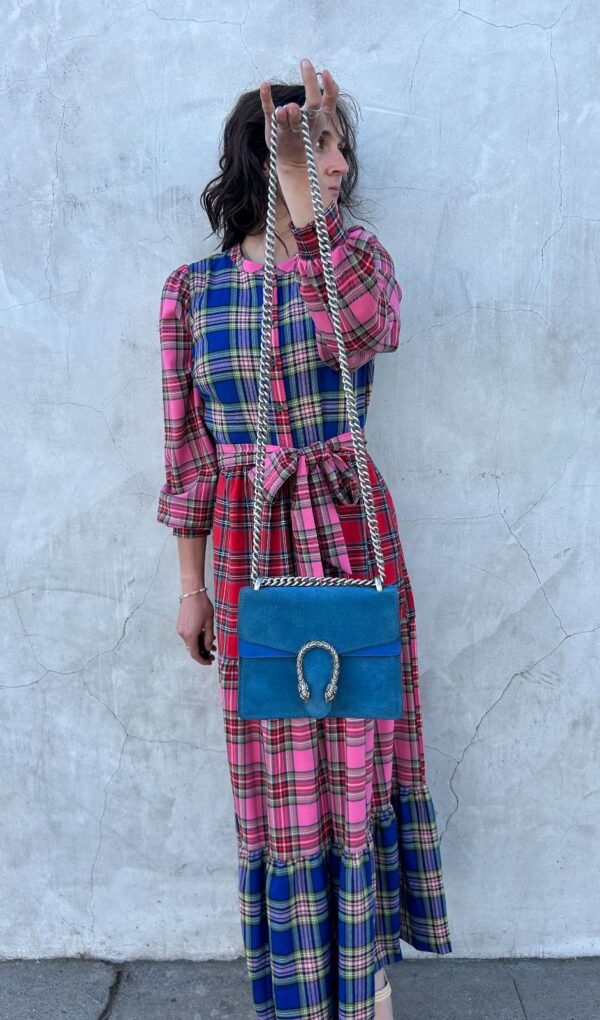 *AS-IS* GUCCI DIONYSUS ROYAL BLUE TWO TONE SUEDE SHOULDER BAG