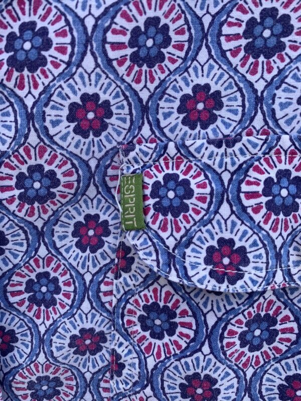 1980S-90S 100% COTTON LONG SLEEVE BUTTON DOWN SHIRT MOORISH FLOWER PRINT