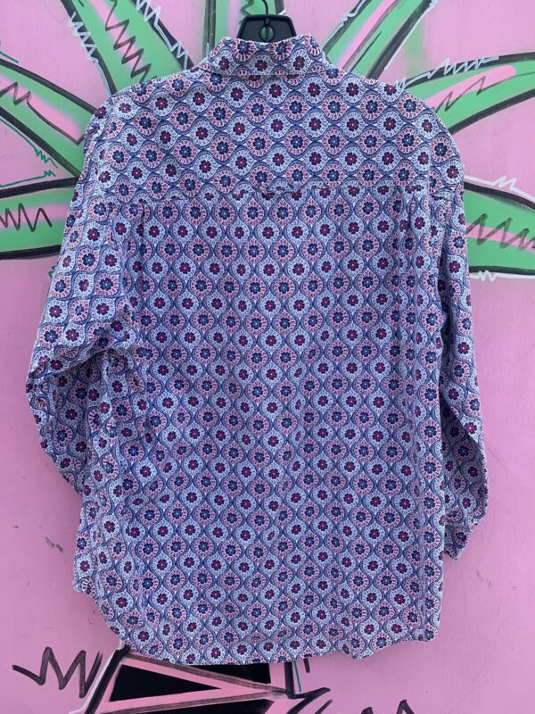 1980S-90S 100% COTTON LONG SLEEVE BUTTON DOWN SHIRT MOORISH FLOWER PRINT