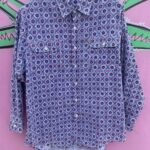 1980S-90S 100% COTTON LONG SLEEVE BUTTON DOWN SHIRT MOORISH FLOWER PRINT