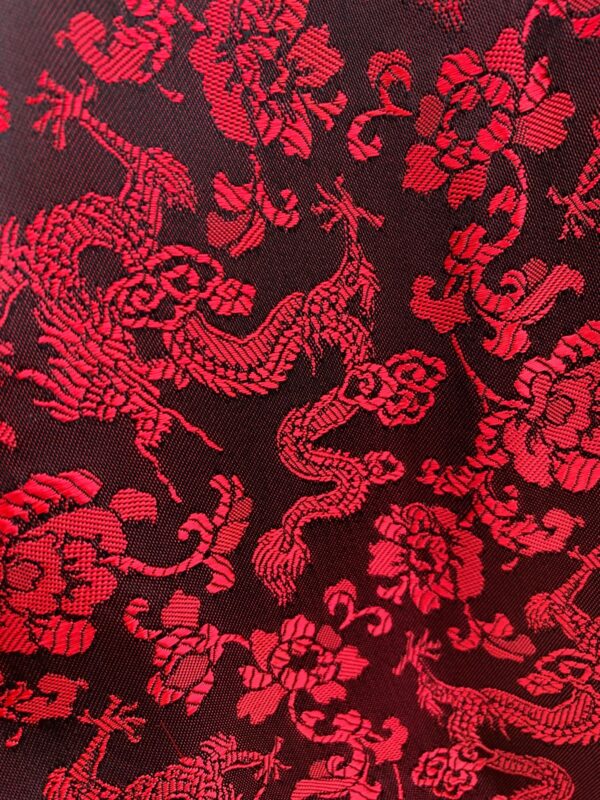 KILLER! DEADSTOCK 1990S | EARLY Y2K MADE IN USA DRAGON BROCADE SILKY FLARED PANTS