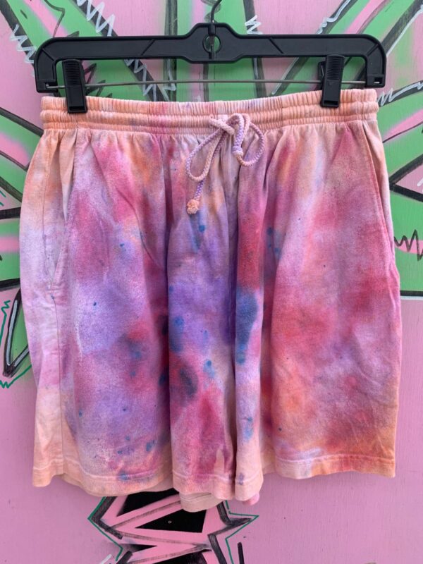TIE DYE TWO PIECE COTTON ATHLETIC SHORTS TOP SET