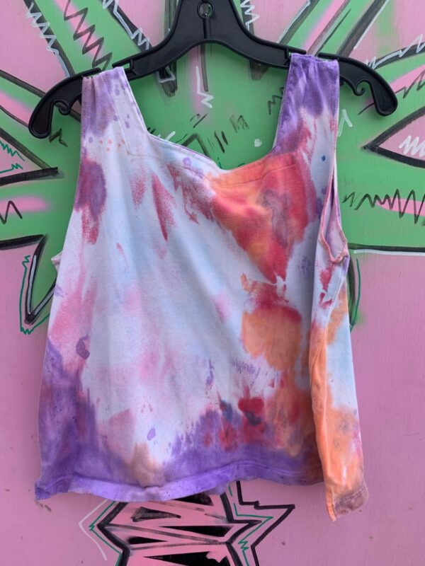 TIE DYE TWO PIECE COTTON ATHLETIC SHORTS TOP SET