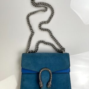 Photo detail:*AS-IS* GUCCI DIONYSUS ROYAL BLUE TWO TONE SUEDE SHOULDER BAG