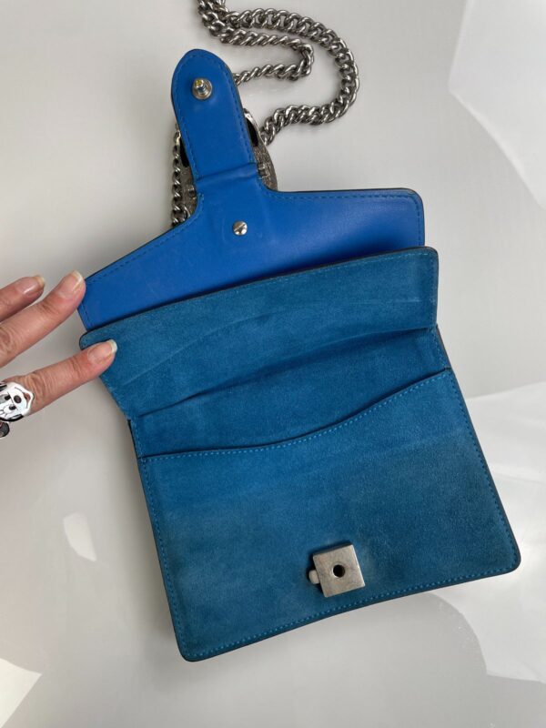 *AS-IS* GUCCI DIONYSUS ROYAL BLUE TWO TONE SUEDE SHOULDER BAG
