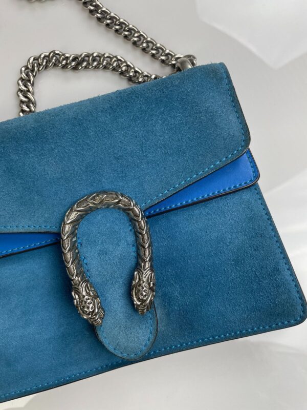 *AS-IS* GUCCI DIONYSUS ROYAL BLUE TWO TONE SUEDE SHOULDER BAG