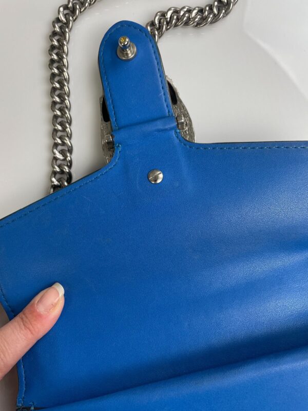 *AS-IS* GUCCI DIONYSUS ROYAL BLUE TWO TONE SUEDE SHOULDER BAG
