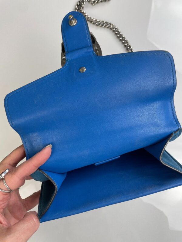 *AS-IS* GUCCI DIONYSUS ROYAL BLUE TWO TONE SUEDE SHOULDER BAG