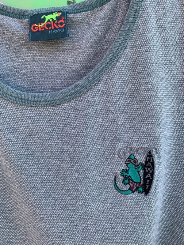 1990S EMBROIDERED GECKO HAWAII TEXTURED RINGER TANK TOP