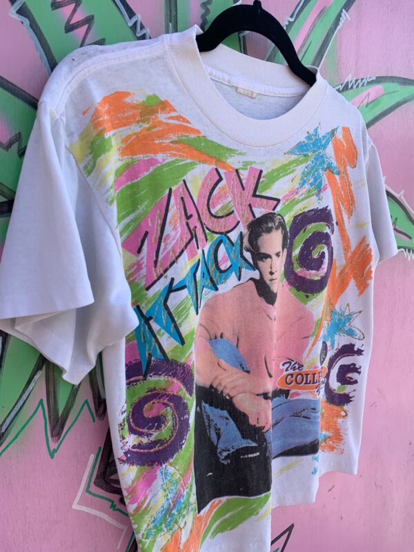 EPIC BOXY ZACK ATTACK SAVED BY THE BELL GLITTER GRAPHIC T-SHIRT
