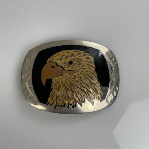 Photo detail:GORGEOUS! ETCHED & CARVED EAGLE DESIGN BRASS & COPPER INLAY BELT BUCKLE