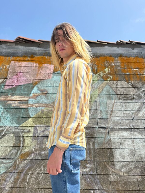 NICE! VERTICAL STRIPED SUBTLE JACQUARD PATTERN LONG SLEEVE BUTTON DOWN SHIRT