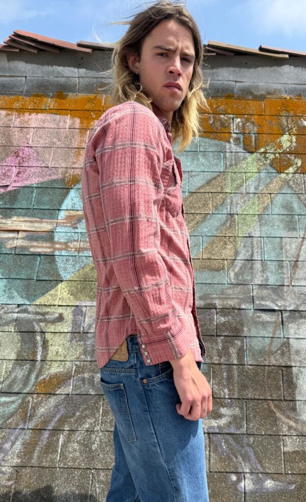 PLAID PATCHWORK SAWTOOTH POCKET PEARL SNAP WESTERN SHIRT