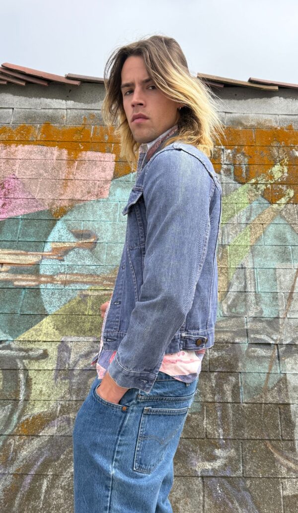 1960S-70S  100% SANFORIZED COTTON DENIM JACKET FADED WASH