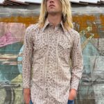 *AS-IS* 1970S UNIQUE CENTRAL AMERICAN STYLE PRINT PEARL SNAP WESTERN SHIRT