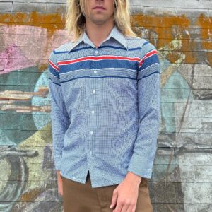 Photo detail:AMAZING!!! 1960S STRIPED, POLKADOT & GRID PRINT LONG SLEEVE BUTTON DOWN SHIRT