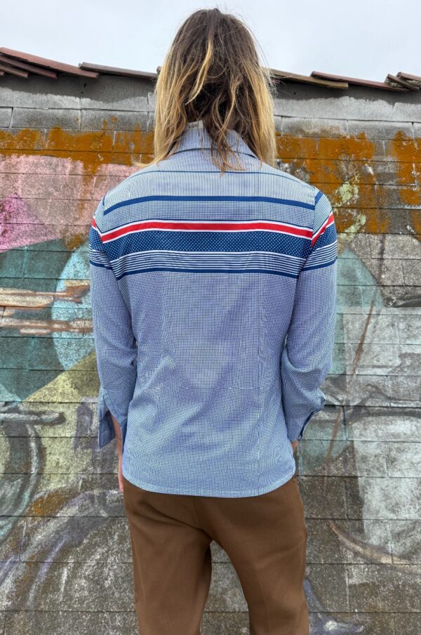AMAZING!!! 1960S STRIPED, POLKADOT & GRID PRINT LONG SLEEVE BUTTON DOWN SHIRT