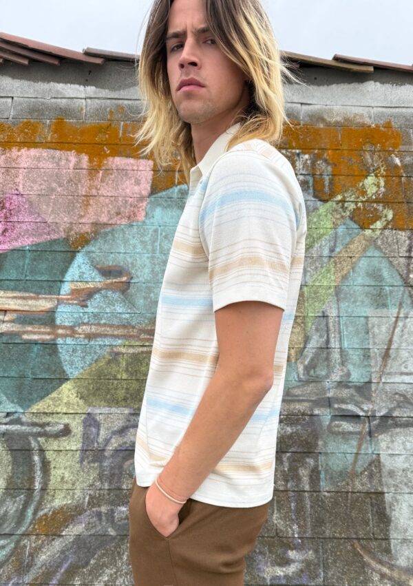 PASTEL HORIZONTAL STRIPED POLO SHIRT