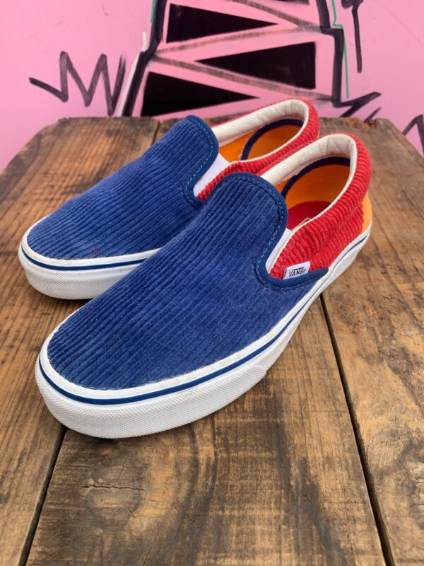 FUN! COLORBLOCK CORDUROY VANS SLIP ON SNEAKERS