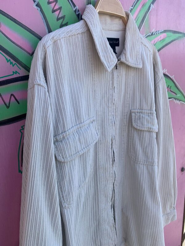 RAD! 1990S MADE IN HONG KONG  HEAVY CORDUROY ZIP UP DOUBLE FLAP POCKET JACKET