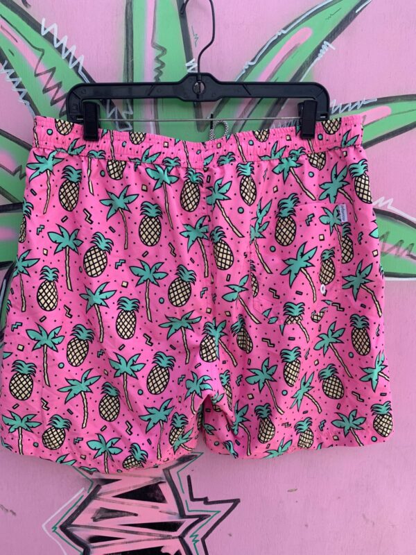 CUTE! BUBBLE GUM PINK PINEAPPLE PRINT SWIM TRUNKS