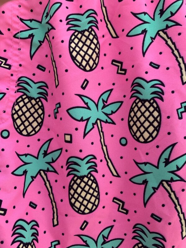 CUTE! BUBBLE GUM PINK PINEAPPLE PRINT SWIM TRUNKS