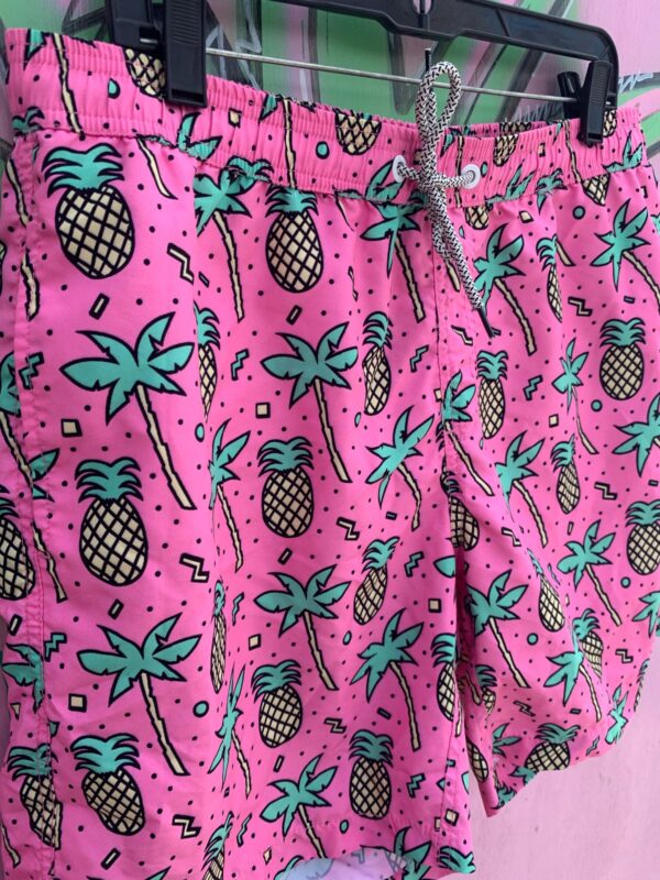 CUTE! BUBBLE GUM PINK PINEAPPLE PRINT SWIM TRUNKS