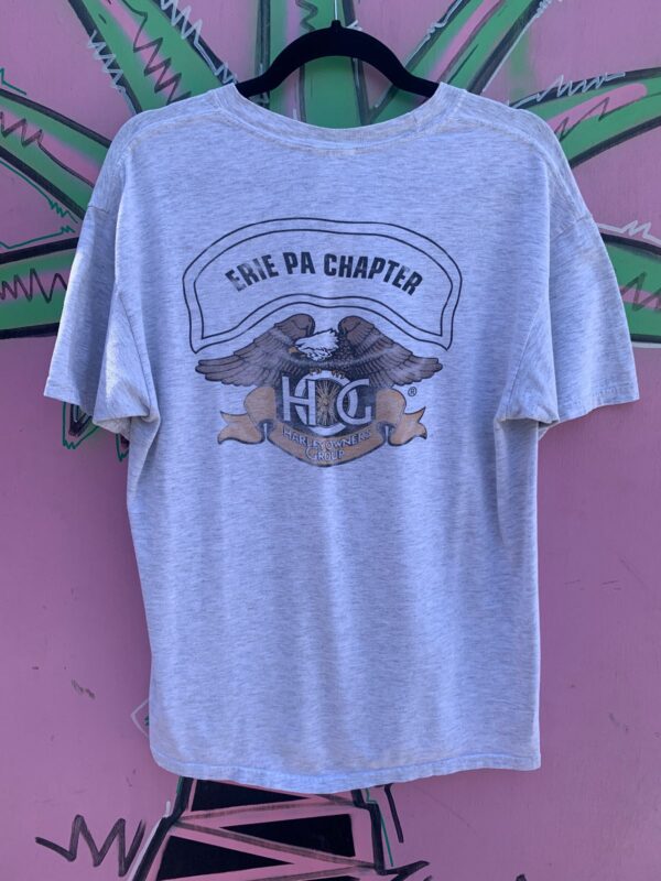 FADED HARLEY DAVIDSON OWNERS GROUP ERIE PA CHAPTER EAGLE EMBLEM T SHIRT