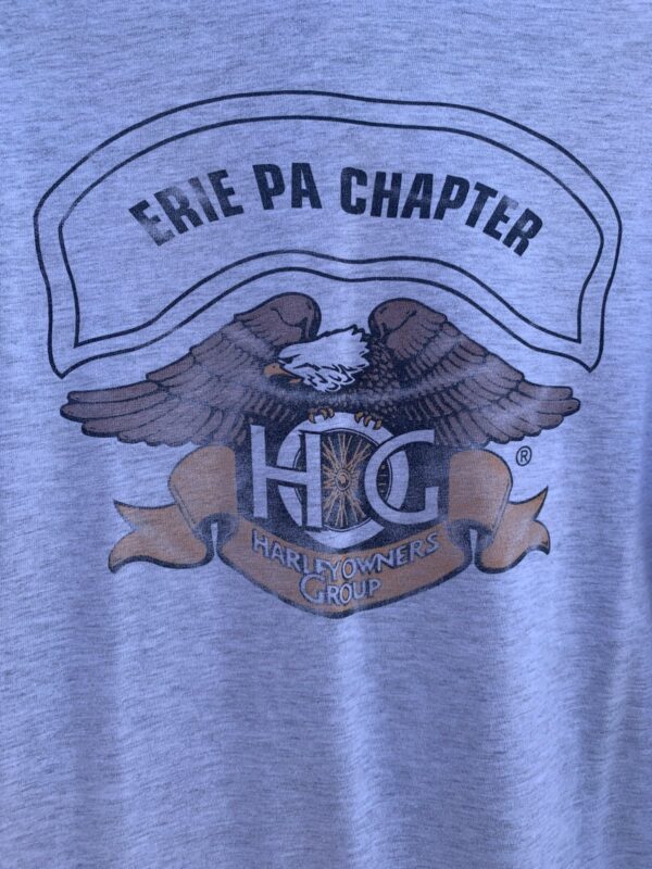 FADED HARLEY DAVIDSON OWNERS GROUP ERIE PA CHAPTER EAGLE EMBLEM T SHIRT
