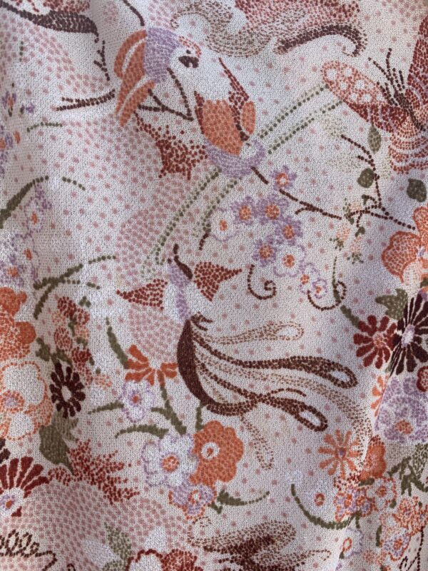 1970S SHEER POINTILLISM PRINT SS BUTTON DOWN DRESS
