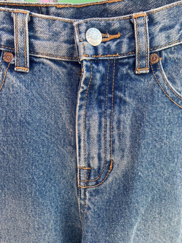 1990S MADE IN HK DEADSTOCK WIDE LEG DUNGAREE LOW RISE DENIM PANTS