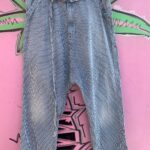 *AS-IS* RAD! SANFORIZED HICKORY PIN STRIPED CARPENTER PANTS ATTACHED BELT MADE IN MEXICO