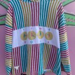 AS-IS 1990S STRIPED COLORBLOCK HOODED PULLOVER SWEATSHIRT