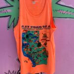 1980S DEADSTOCK CALIFORNIA MAP GRAPHIC NEON TANK TOP – MADE IN USA