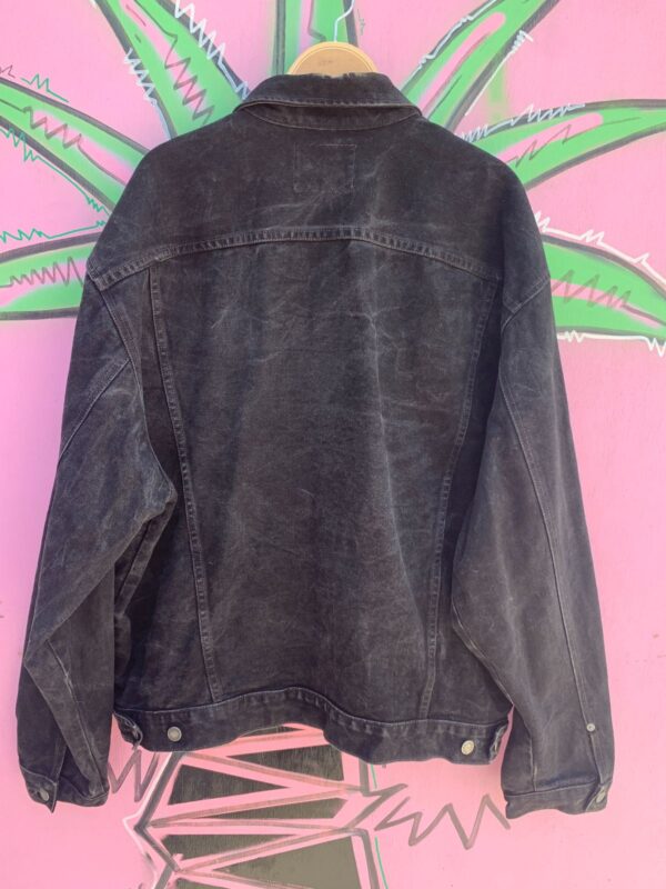 RAD! 1990S MADE IN USA MARBLE WASH STRAIGHT CUT WORKWEAR STYLE DENIM JACKET