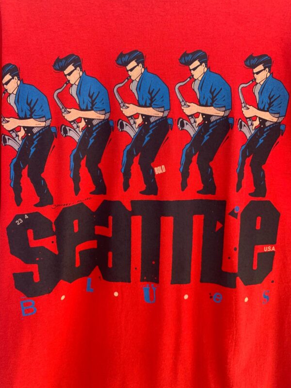 DEADSTOCK SEATTLE BLUES SAXOPHONE GRAPHIC T SHIRT