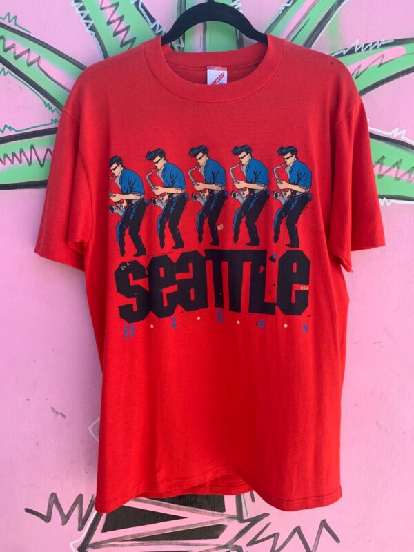 DEADSTOCK SEATTLE BLUES SAXOPHONE GRAPHIC T SHIRT