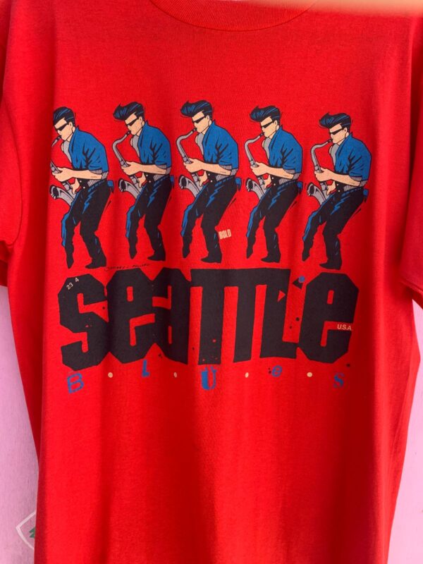 DEADSTOCK SEATTLE BLUES SAXOPHONE GRAPHIC T SHIRT