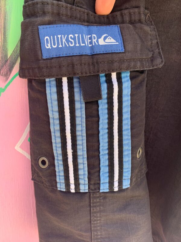 1990S STRIPED SIDE SINGLE POCKET SWIM SHORTS