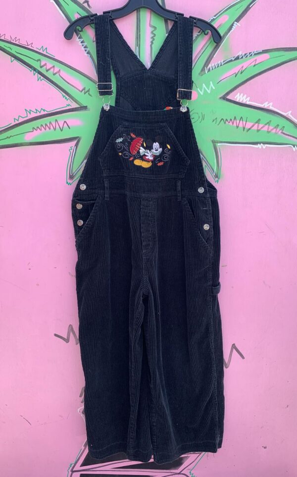 *AS-IS* FUN! 1990S EMBROIDERED MICKEY MOUSE CORDUROY OVERALLS