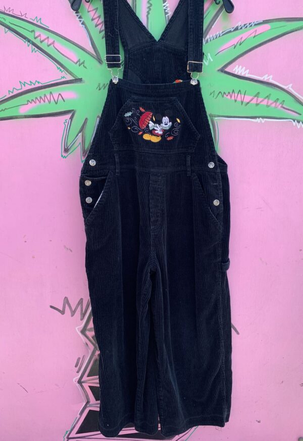 *AS-IS* FUN! 1990S EMBROIDERED MICKEY MOUSE CORDUROY OVERALLS