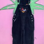 *AS-IS* FUN! 1990S EMBROIDERED MICKEY MOUSE CORDUROY OVERALLS