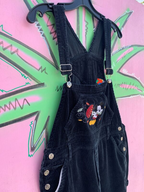 *AS-IS* FUN! 1990S EMBROIDERED MICKEY MOUSE CORDUROY OVERALLS