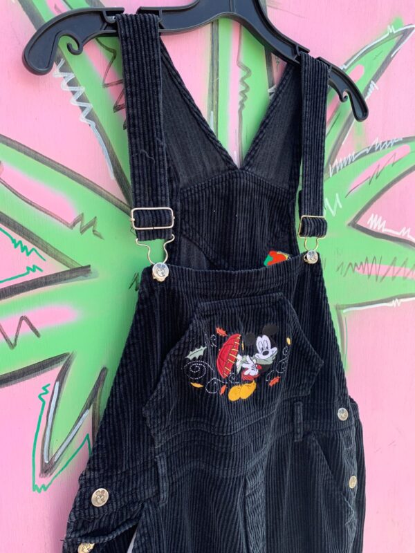 *AS-IS* FUN! 1990S EMBROIDERED MICKEY MOUSE CORDUROY OVERALLS