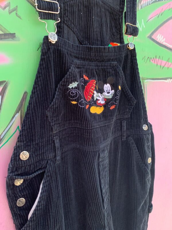 *AS-IS* FUN! 1990S EMBROIDERED MICKEY MOUSE CORDUROY OVERALLS