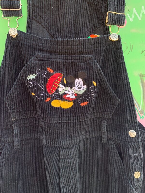 *AS-IS* FUN! 1990S EMBROIDERED MICKEY MOUSE CORDUROY OVERALLS
