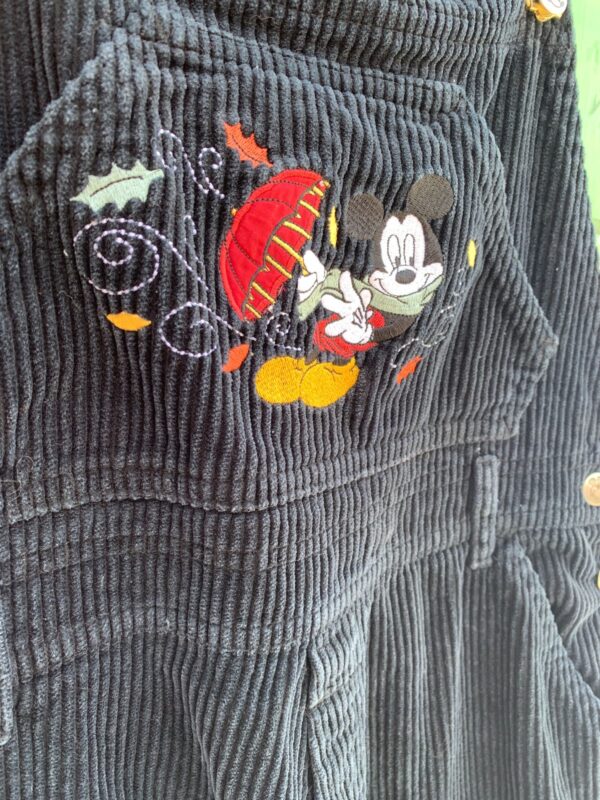 *AS-IS* FUN! 1990S EMBROIDERED MICKEY MOUSE CORDUROY OVERALLS