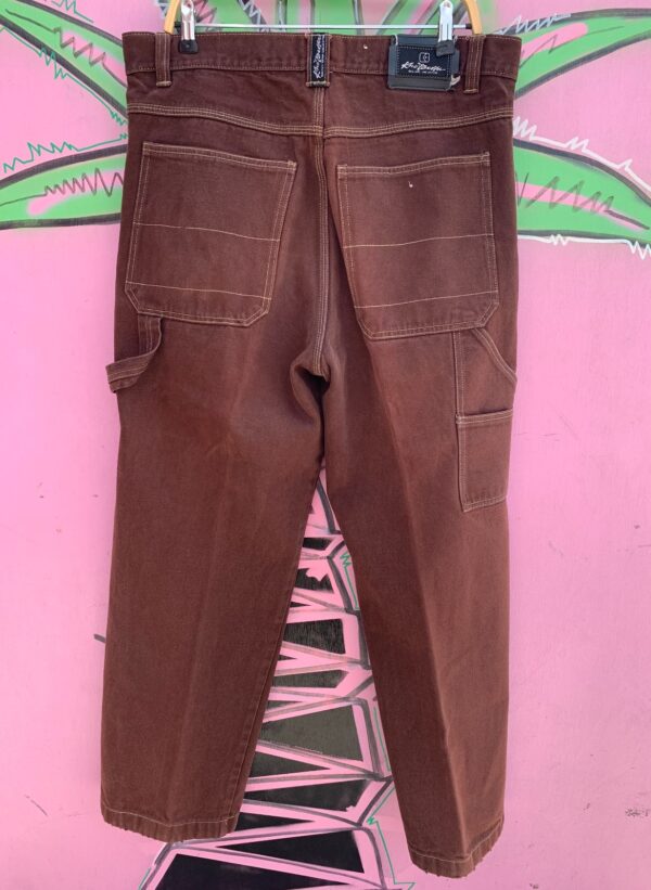 1990S OVERDYED BAGGY DENIM CARPENTER JEANS CONTRAST STITCHING